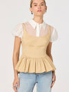 Carrington Top in Khaki White