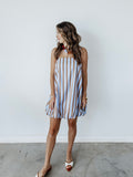 Stay In The Lines Mini in Blue & Brown