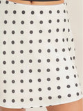 Do The Polka Mini Skirt in White