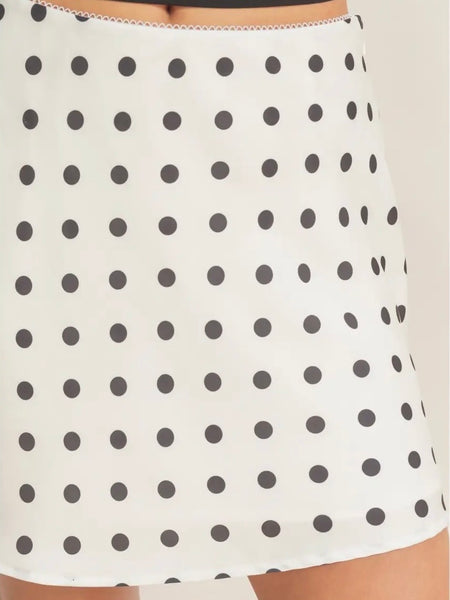 Do The Polka Mini Skirt in White