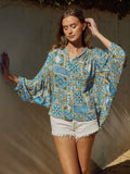 Meet Me In Morocco Blouse in Teal