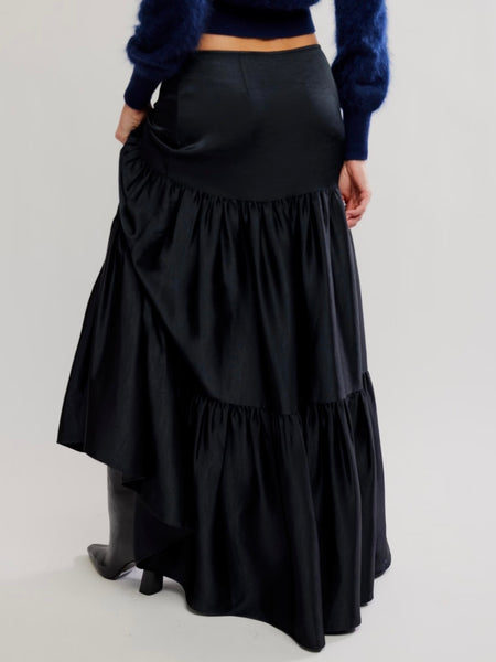 Juliette Satin Maxi in Black
