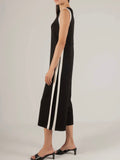 Adelaide Contrast Stripe Jumpsuit in Black