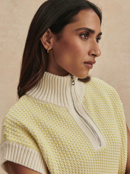 Fowley Knit Top in Snow White & Limeade