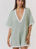 Wiffle Waffle Romper in Sage