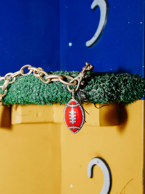 Etched Chain Football Necklace