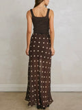 Pull Out All The Dots Skirt in Chocolate