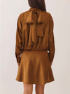 High Rise Satin Dress in Golden Brown