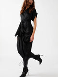 Tori Ruched Dress in Black