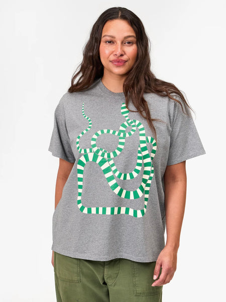 Original Tee in Grey & Green Apple Snake