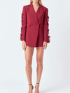 Tie The Knot Romper in Burgundy