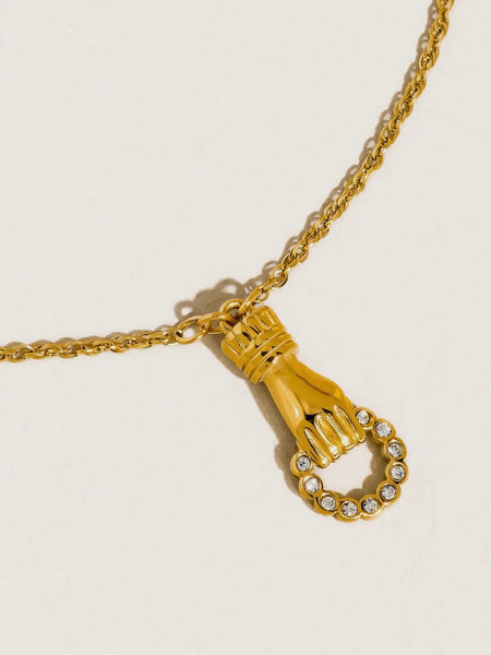 Normelle CZ Hand Charm Necklace