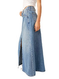 Come As You Are Denim Maxi in Sapphire Blue Slit