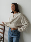 Piper Cardigan in Cream Stripe