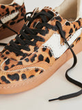 Notice Stitch Sneakers in Dark Leopard Calf Hair