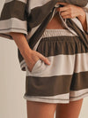 Take A Break Stripe Set in Brown Combo