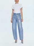 Wes High Rise Barrel Jean in Spellbound