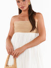 Dockside Maxi Dress in White Voile Twisted Rope