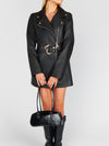 Stapleton Mini Dress in Caviar Faux Leather