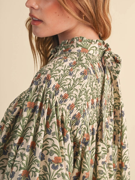 So Yoked To See You Blouse in Cream Garden