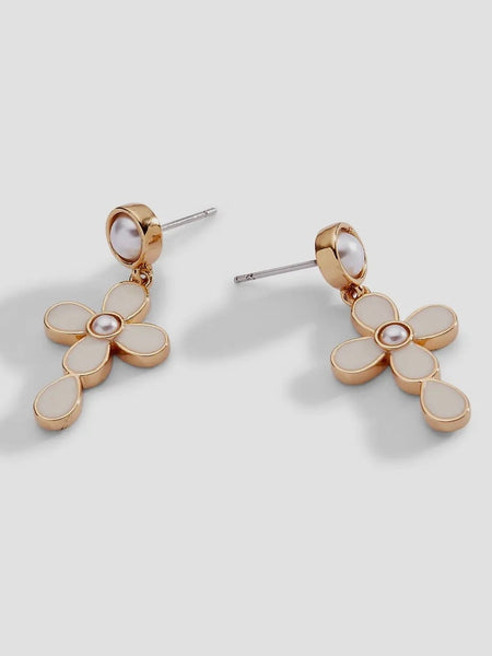Coquette Christian Cross Drop Earrings
