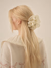 Rosette Hair Clip in Cream