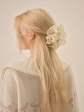 Rosette Hair Clip in Cream