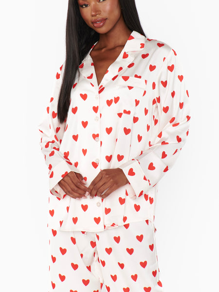 Classic PJ Set in Queen of Hearts Silky