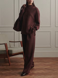 The Extra Wide Leg Pant 29.5 in Deep Mahogany