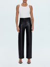 Cassie Faux Leather Pant in Onyx