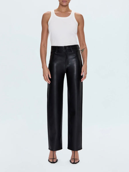 Cassie Faux Leather Pant in Onyx
