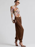Printed Mesh Long Sleeve Top in Outpost Paisley