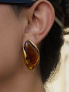 Maelie Resin Drop Earrings in Brown