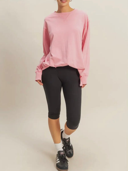 Drop Shoulders Not Names Tee in Taffy Pink