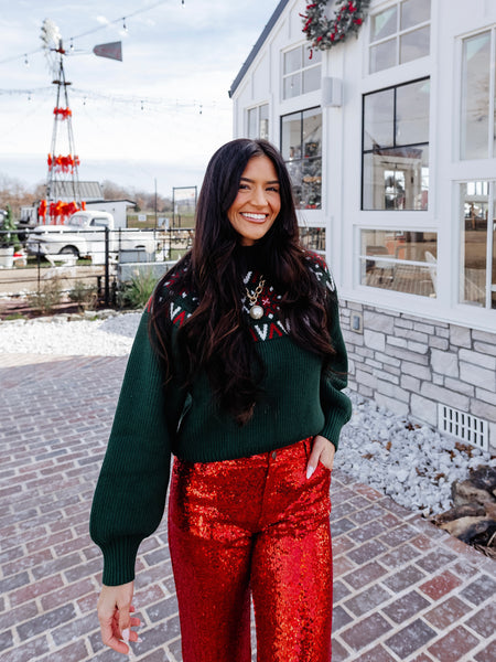 Christmas in Aspen Sweater in Green