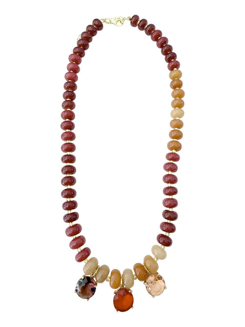 Felix Beaded Necklace in Maroon