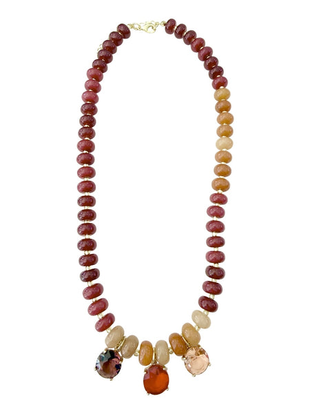 Felix Beaded Necklace in Maroon
