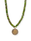 Watercolor Prayer Warrior Necklace in Lime