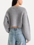 The Chunky Knit Cardigan in Heather Grey
