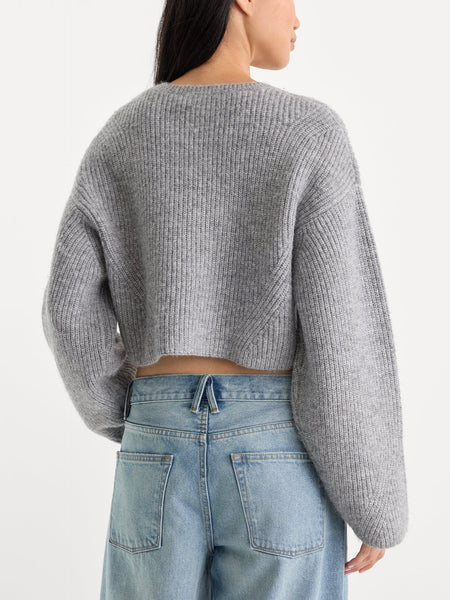 The Chunky Knit Cardigan in Heather Grey