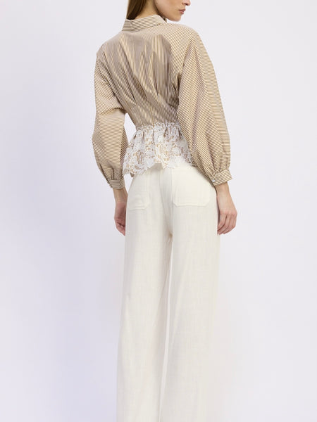 Juliette Top in Mustard Stripe