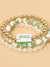 Three Bam Bracelet Set in Green