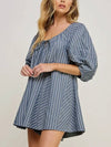 Romp Away Stripe Romper in Blue