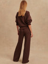 The Wide Leg Pant 28 in Coffee Bean Marl