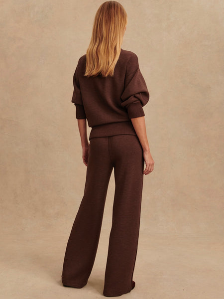 The Wide Leg Pant 28 in Coffee Bean Marl