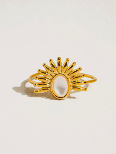Fabienne Sun Stone Ring in White