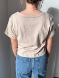 Out of the Boxy Crop Tee in Latte