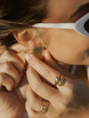 Dory Chunky Rectangle Stud Earrings