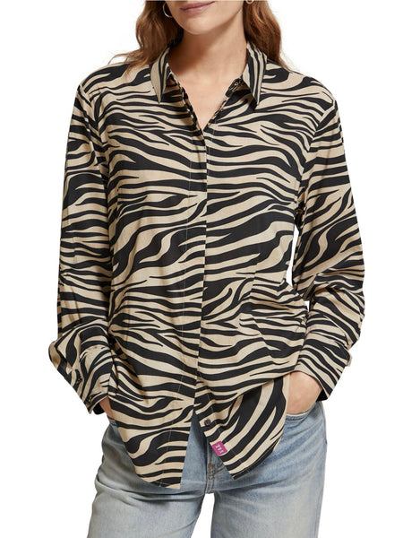 Animal Print Relaxed Fit Shirt in Tiger