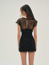 Midnight Velvet Mini Dress in Black